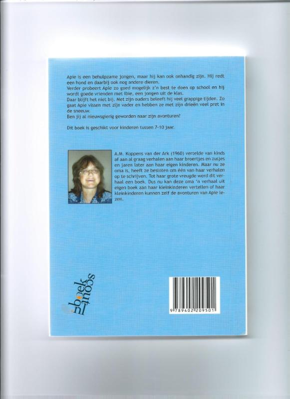 Achterkant van Apie het onhandige maar dappere kereltje