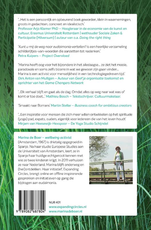 Achterkant van Kunt u mij de weg naar eudaimonia vertellen?