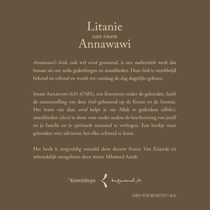 Achterkant van Litanie van imam Annawawi