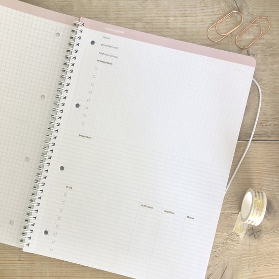 Achterkant van Paper Time Overlegblok