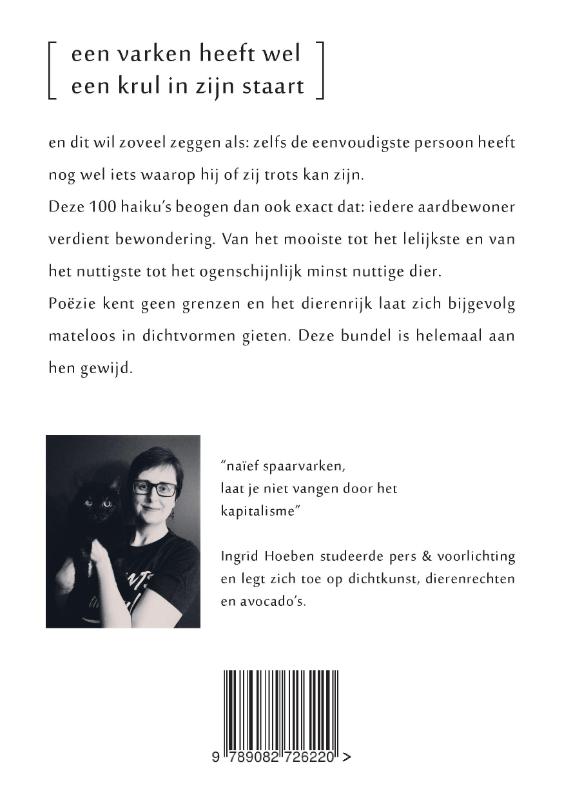 Achterkant van Een varken heeft wel een krul in zijn staart