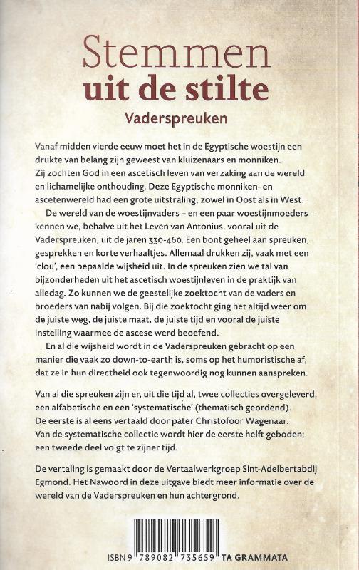 Achterkant van Stemmen uit de stilte