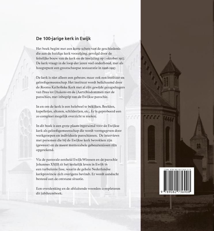 Achterkant van De 100-jarige kerk in Ewijk