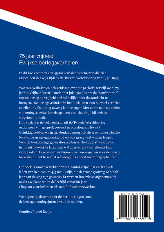 Achterkant van 75 jaar vrijheid - Ewijkse oorlogsverhalen