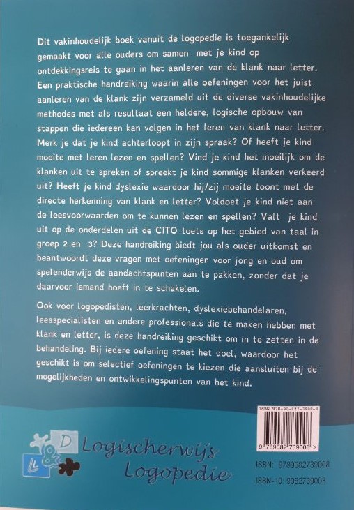Achterkant van Logischerwijs spelen met klank en letter