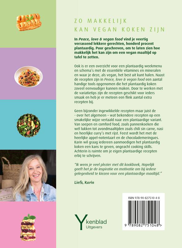 Achterkant van Peace, Love & Vegan Food