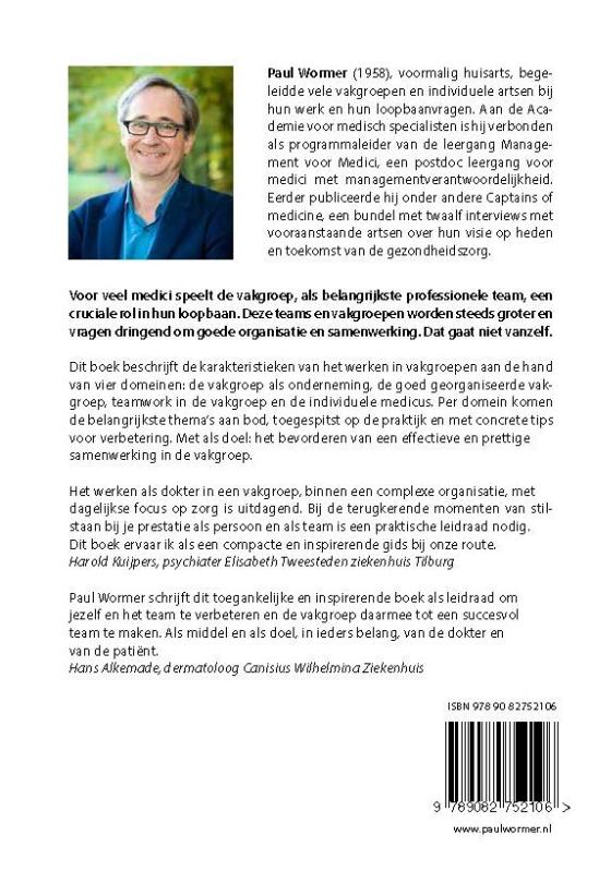 Achterkant van De dokter en de vakgroep
