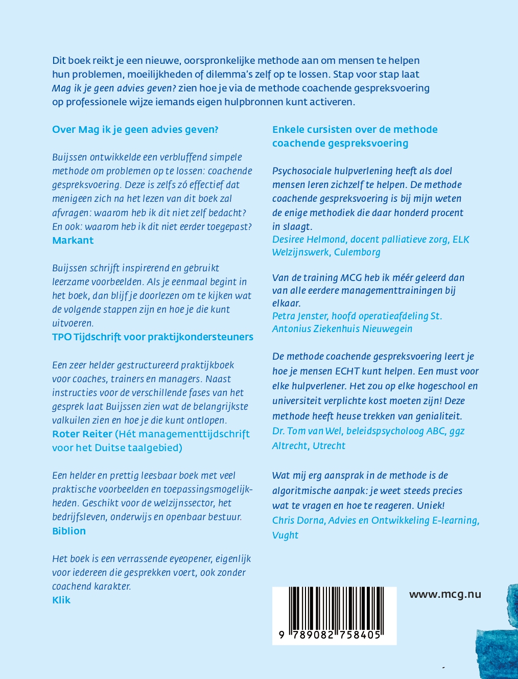 Achterkant van Mag ik je geen advies geven?