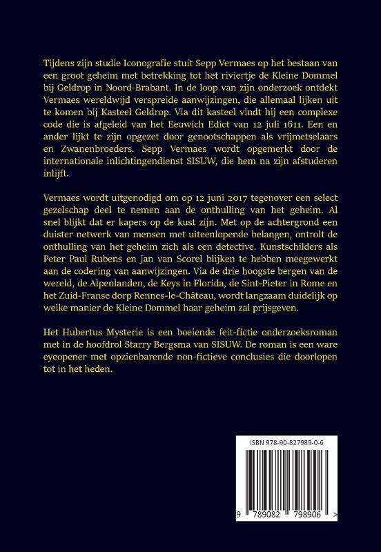 Achterkant van Het Hubertus Mysterie