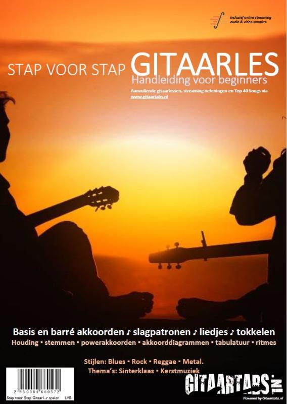 Achterkant van Stap voor Stap Gitaarles Handboek - Inclusief Online Videos & Streaming Samples