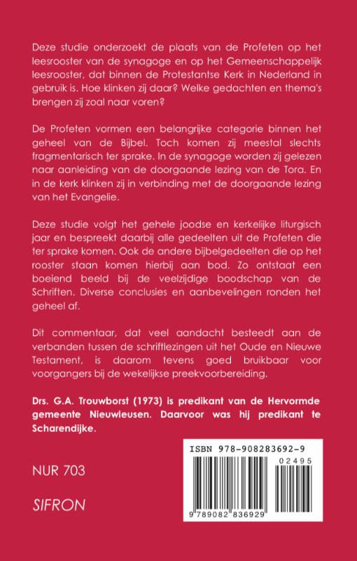 Achterkant van De profeten ter sprake in synagoge en kerk