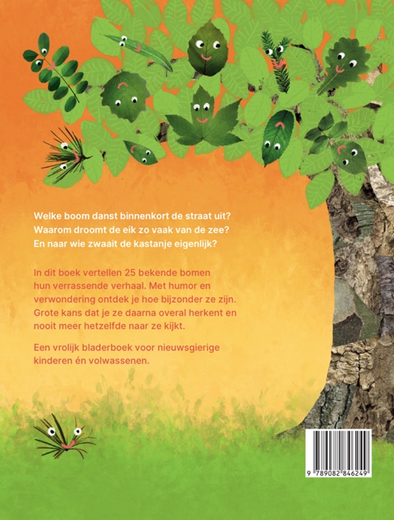 Achterkant van Het blije bomenboek