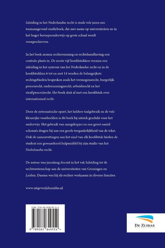 Achterkant van Inleiding in het Nederlandse recht