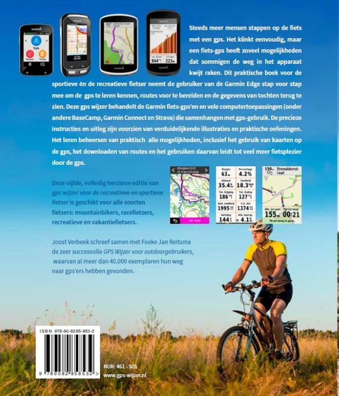 Achterkant van Gps wijzer voor de recreatieve en sportieve fietser