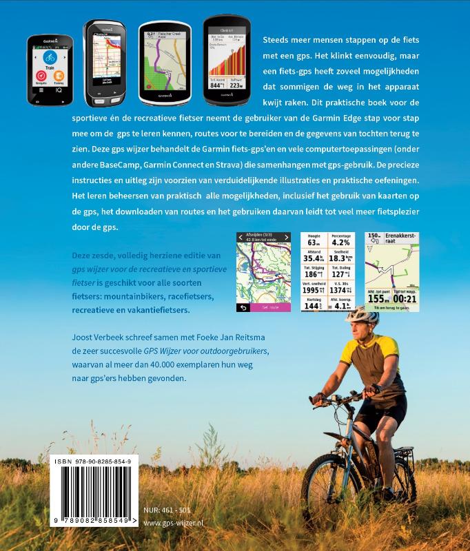 Achterkant van GPS Wijzer voor de recreatieve en sportieve fietser