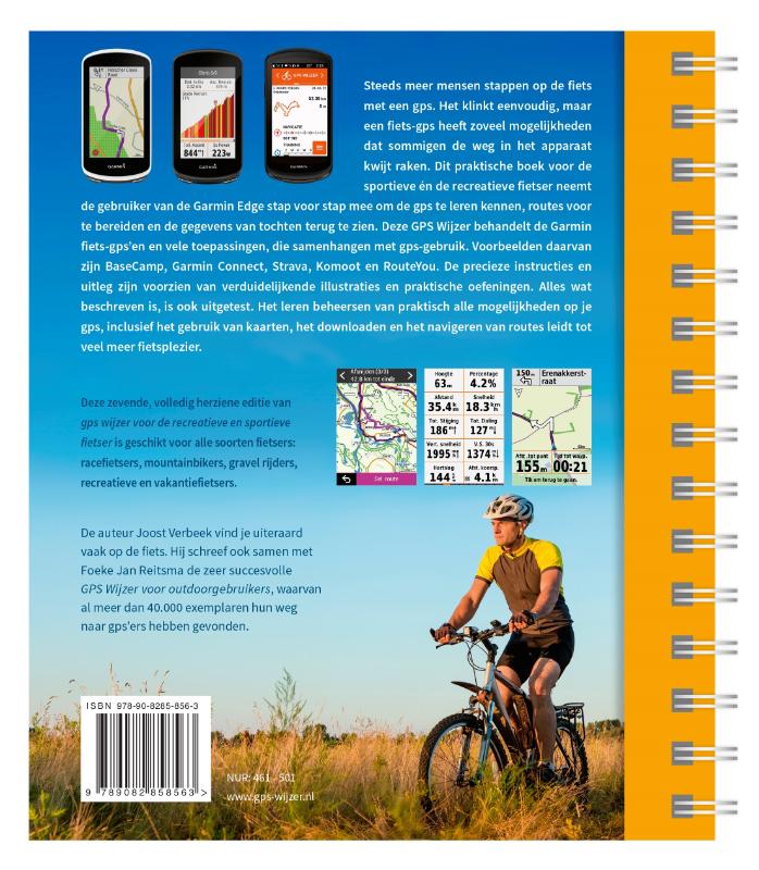 Achterkant van GPS Wijzer voor de recreatieve en sportieve fietser