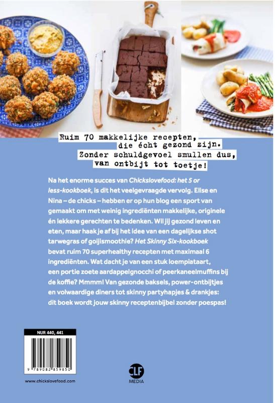 Achterkant van Het skinny six - kookboek