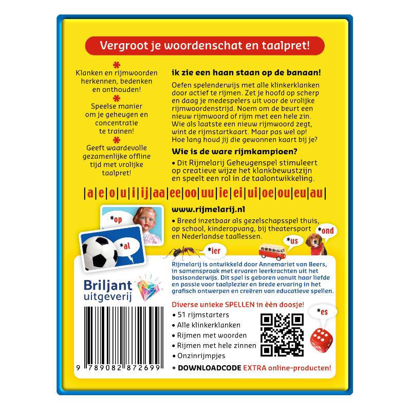 Achterkant van Rijmelarij - Geheugenspel