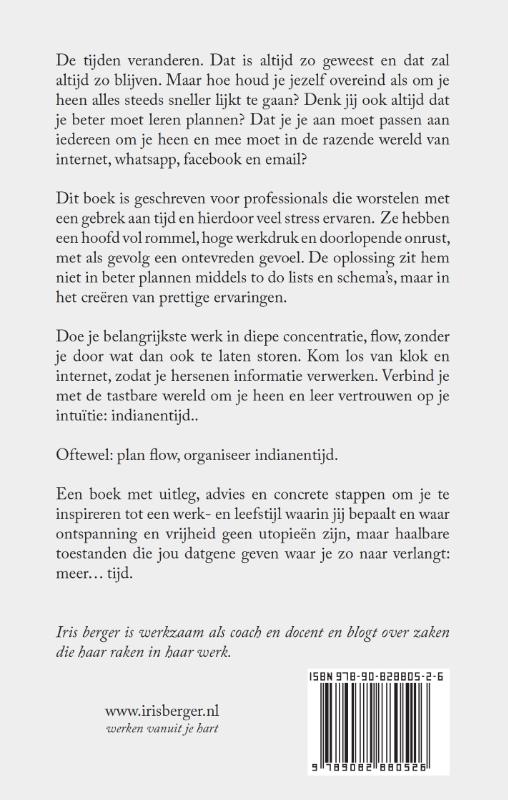Achterkant van Plan flow, organiseer indianentijd