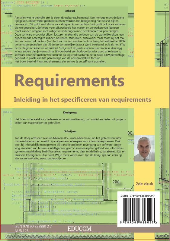 Achterkant van Requirements