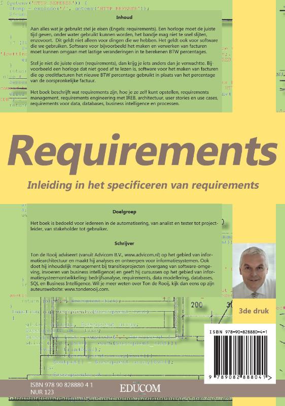 Achterkant van Requirements