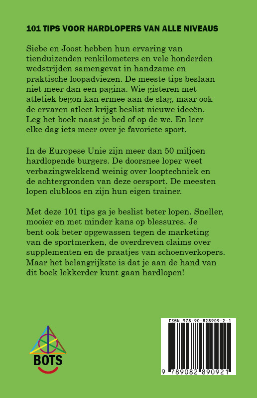 Achterkant van 101 Tips voor hardlopers