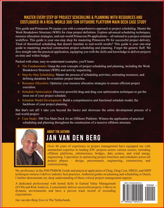 Achterkant van Primavera P6: Practical Scheduling & Planning