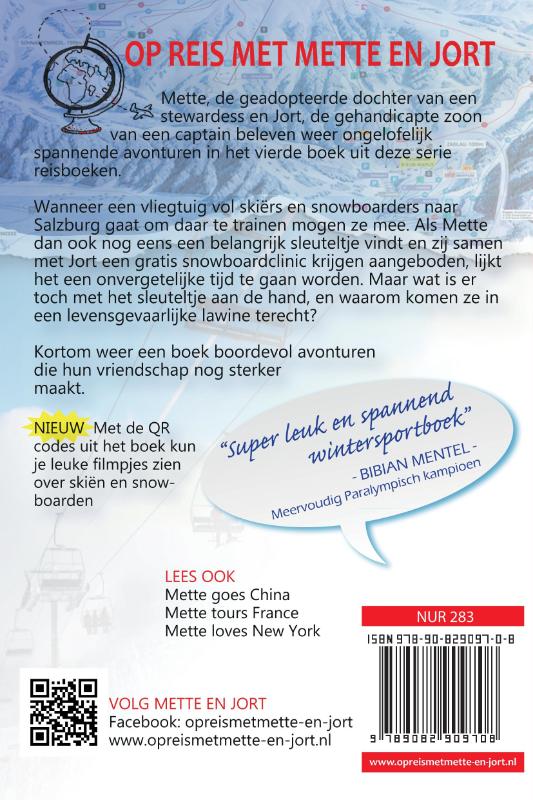 Achterkant van Mette en Jort op wintersport