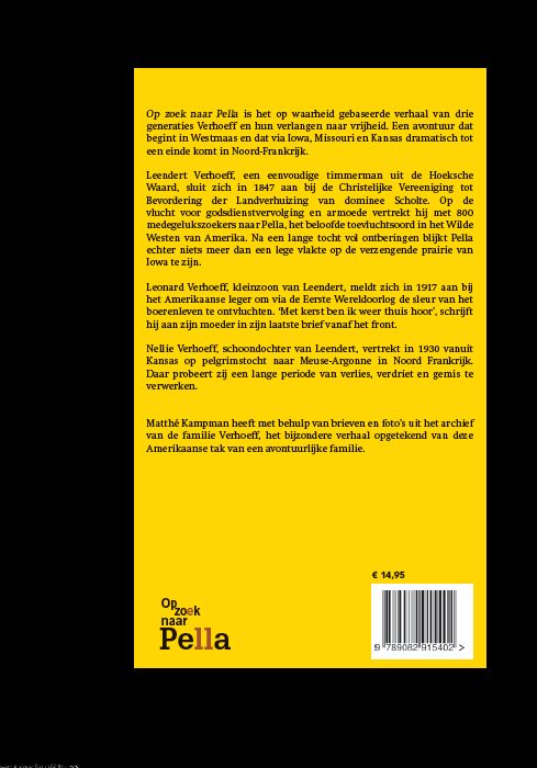 Achterkant van Op zoek naar Pella
