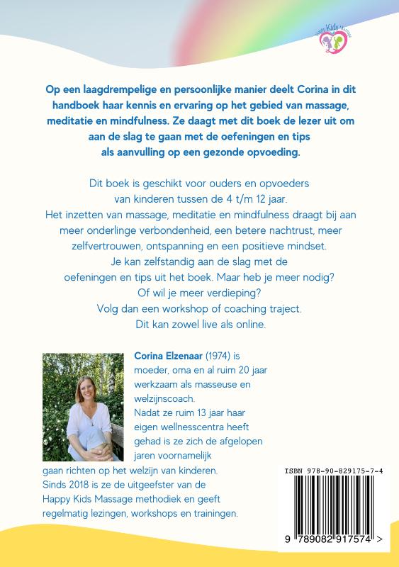 Achterkant van Handboek. Oefeningen en tips voor ontspannen Happy Kids