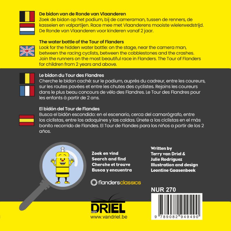 Achterkant van De bidon van de Ronde van Vlaanderen