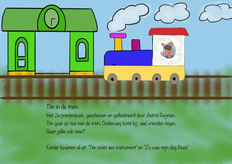 Achterkant van Tim in de trein