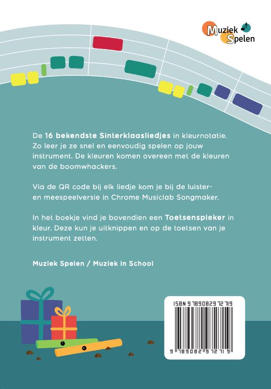 Achterkant van Sinterklaasliedjes in kleurnotatie