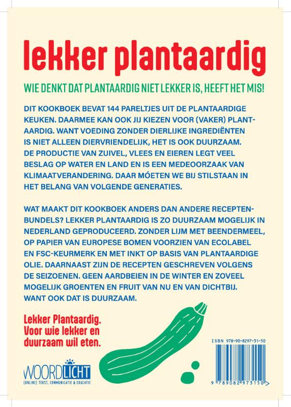 Achterkant van Lekker Plantaardig 144 vegan recepten