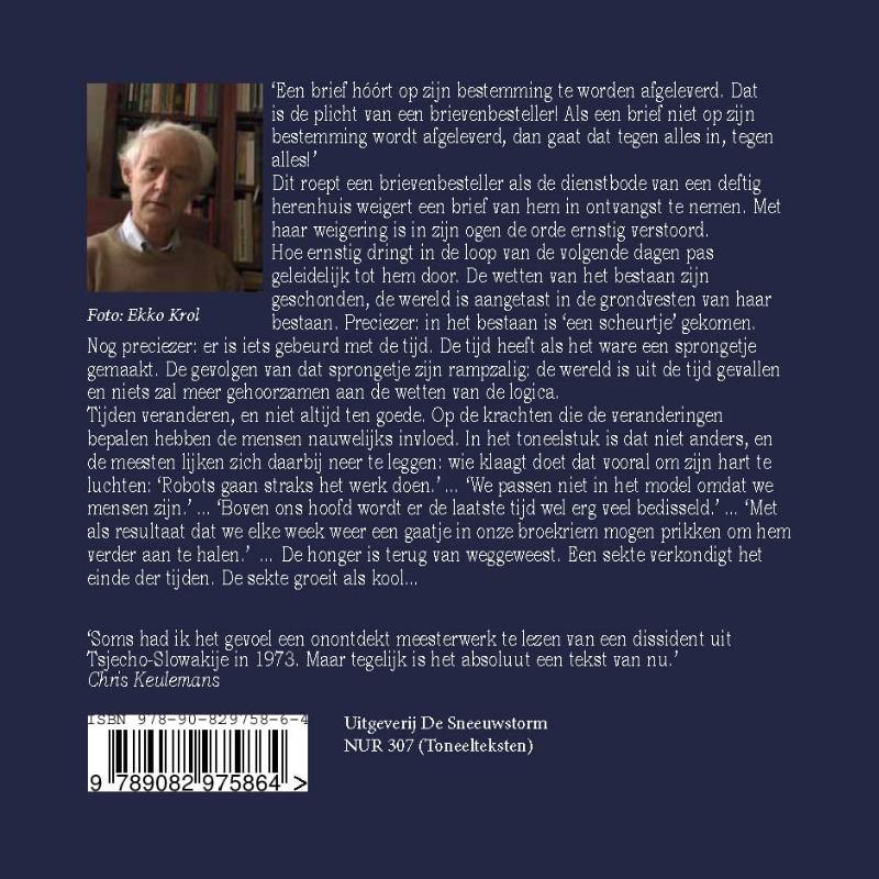 Achterkant van De ware tijd van een brievenbesteller