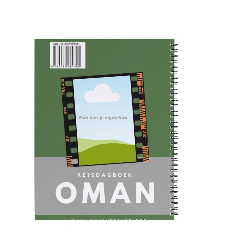 Achterkant van Reisdagboek Oman