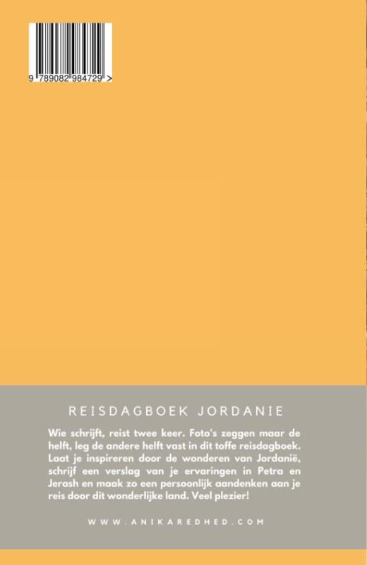 Achterkant van Reisdagboek Jordanië