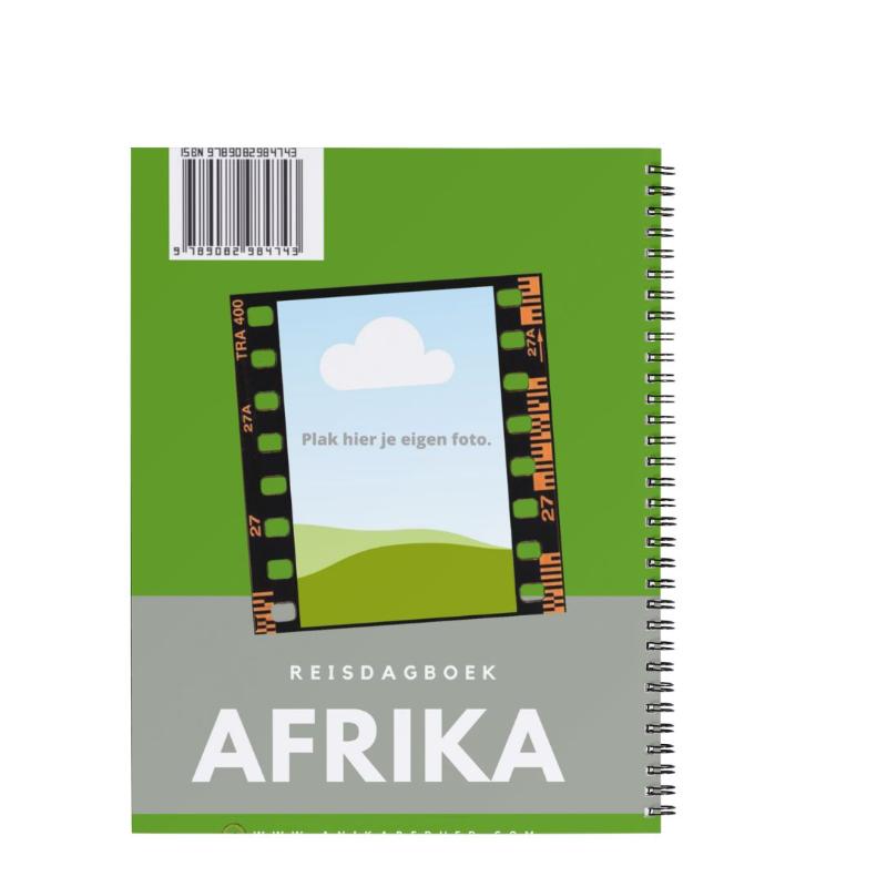 Achterkant van Reisdagboek Afrika