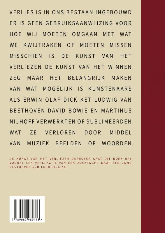 Achterkant van De kunst van het verliezen