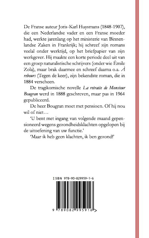 Achterkant van De pensionering van meneer Bougran