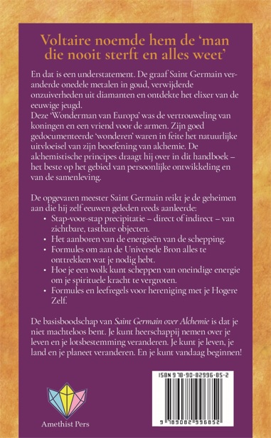 Achterkant van Saint Germain over Alchemie