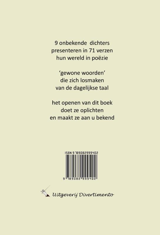 Achterkant van Gedichten van onbekende dichters