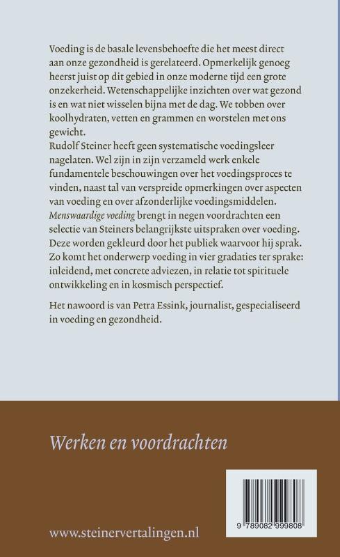 Achterkant van Menswaardige voeding
