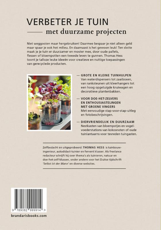 Achterkant van Aan de slag in eigen tuin