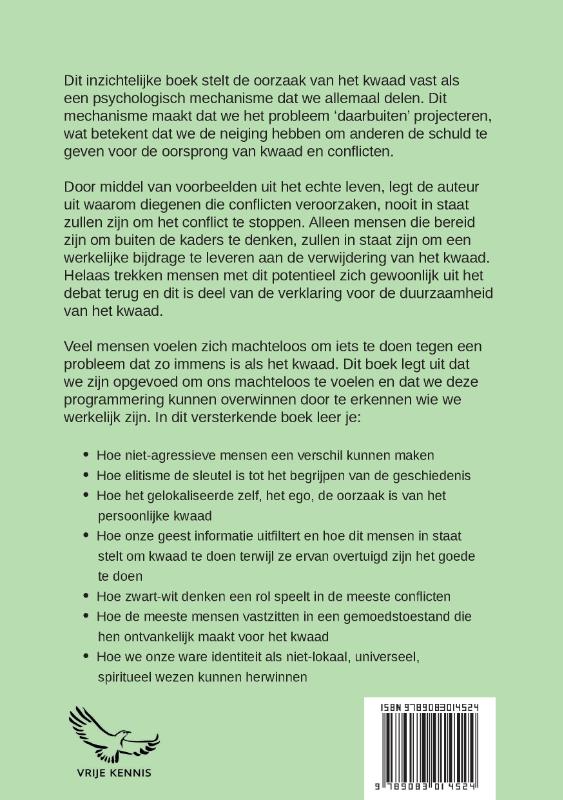Achterkant van Psychologie van het Kwaad