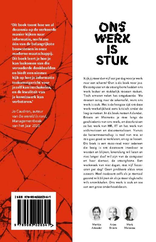 Achterkant van Ons werk is stuk