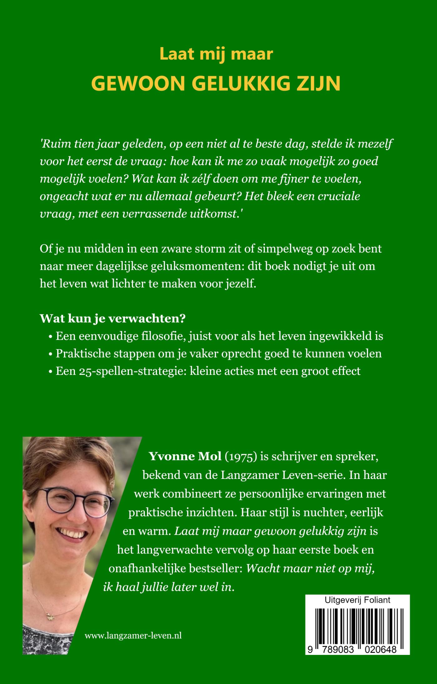 Achterkant van Laat mij maar gewoon gelukkig zijn