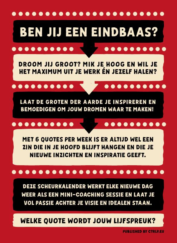 Achterkant van Eindbazen scheurkalender 2020