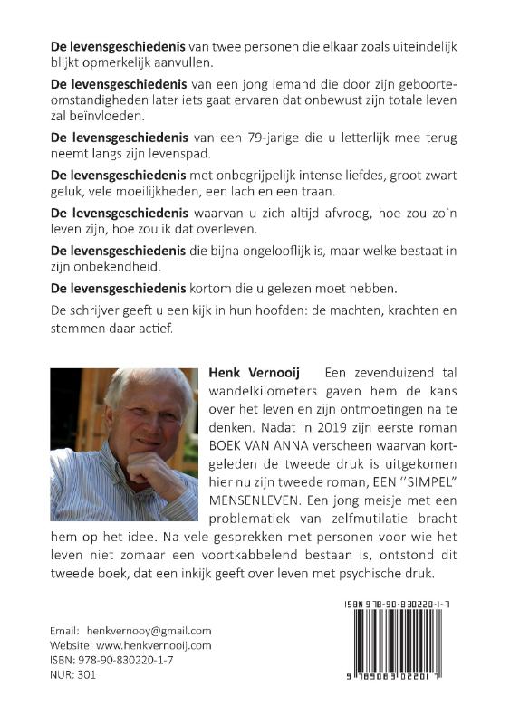 Achterkant van EEN "SIMPEL" MENSENLEVEN