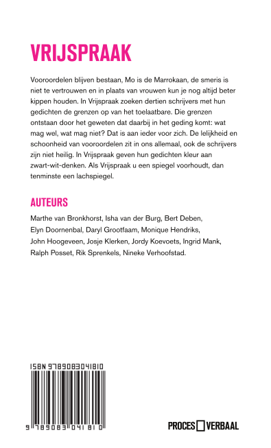 Achterkant van Vrijspraak
